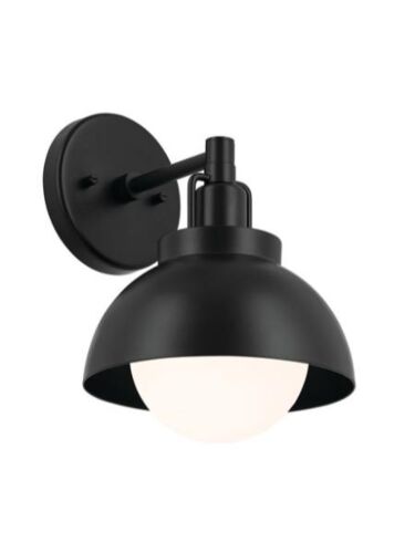 Kichler Niva 52601BK 1-Light Black 60W Semi Flush/Wall Sconce